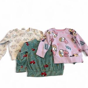 2T 3 Piece Sweatshirt Girls Lot Minnie Mouse, Floral Cat & Jack